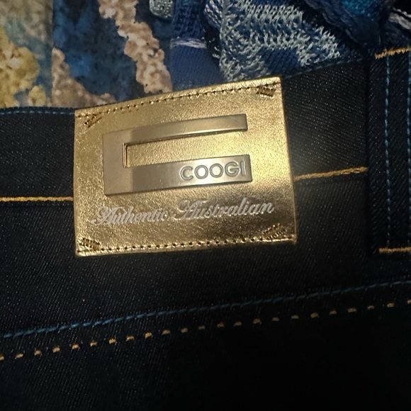 COOGI Men's Dark Blue Bootcut Jeans with Multicolor Details - Picture 2 of 4